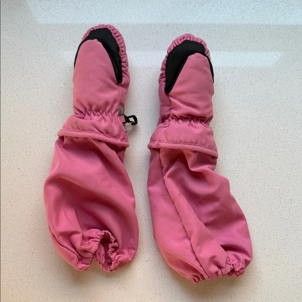 Pink Kids Mittens L-Bow Ski Snow Gloves